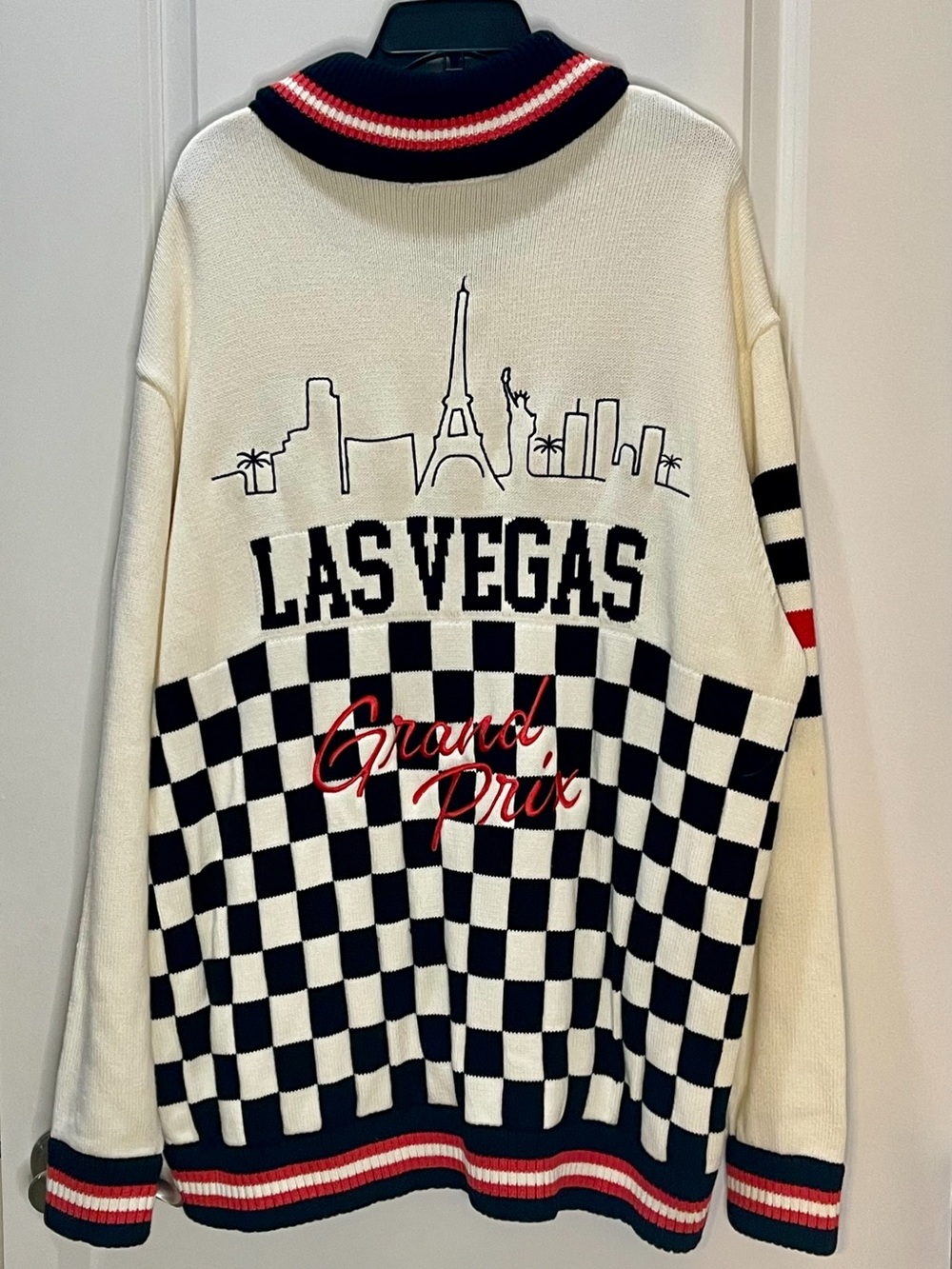 Formula 1 Officially Licensed Las Vegas Zip-Up Checkerboard Sweater Jacket 2XL - Picture 3 of 10